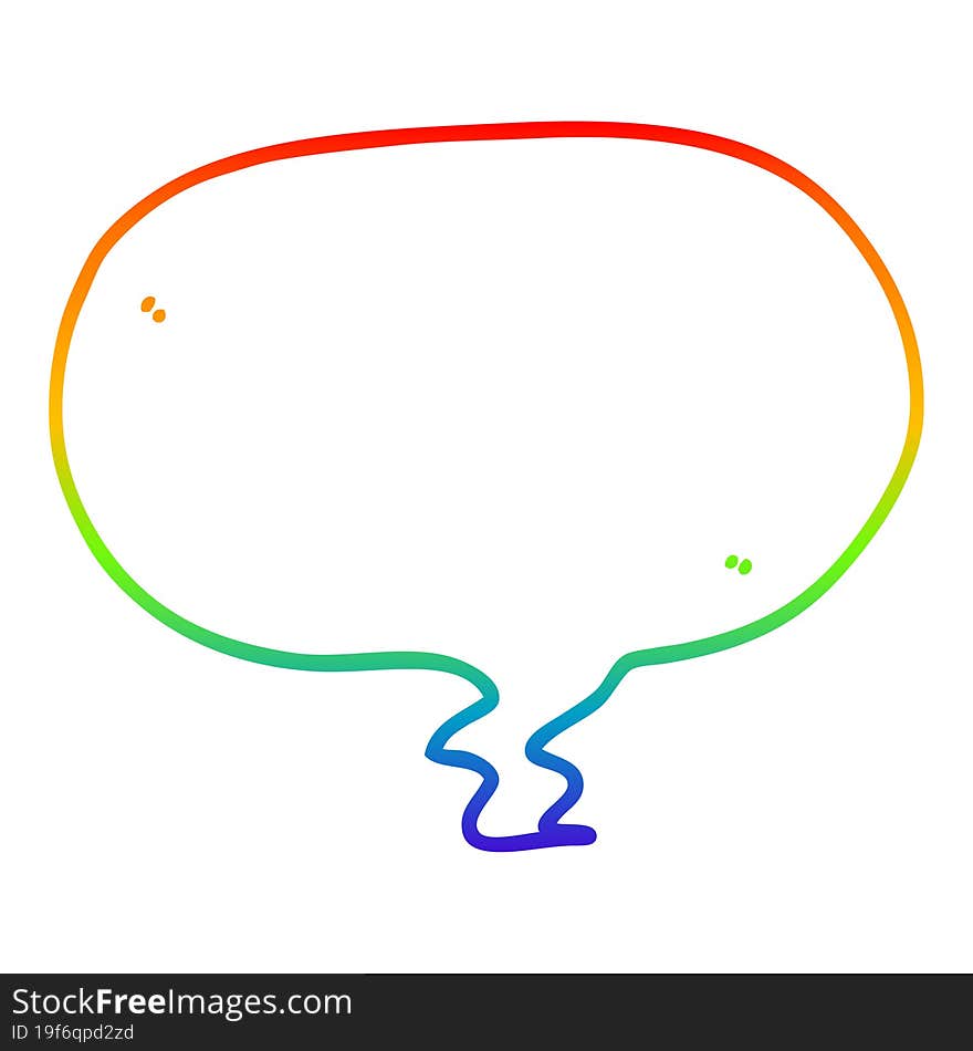 rainbow gradient line drawing cartoon speech bubble