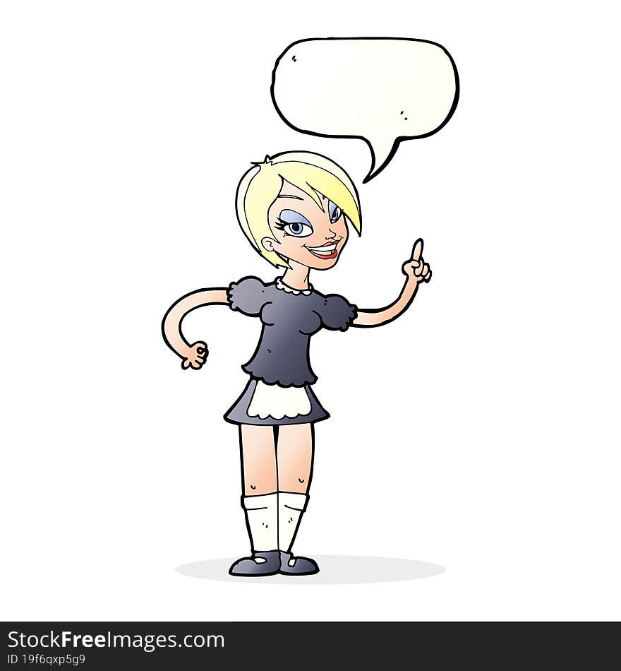 cartoon waitress taking order with speech bubble