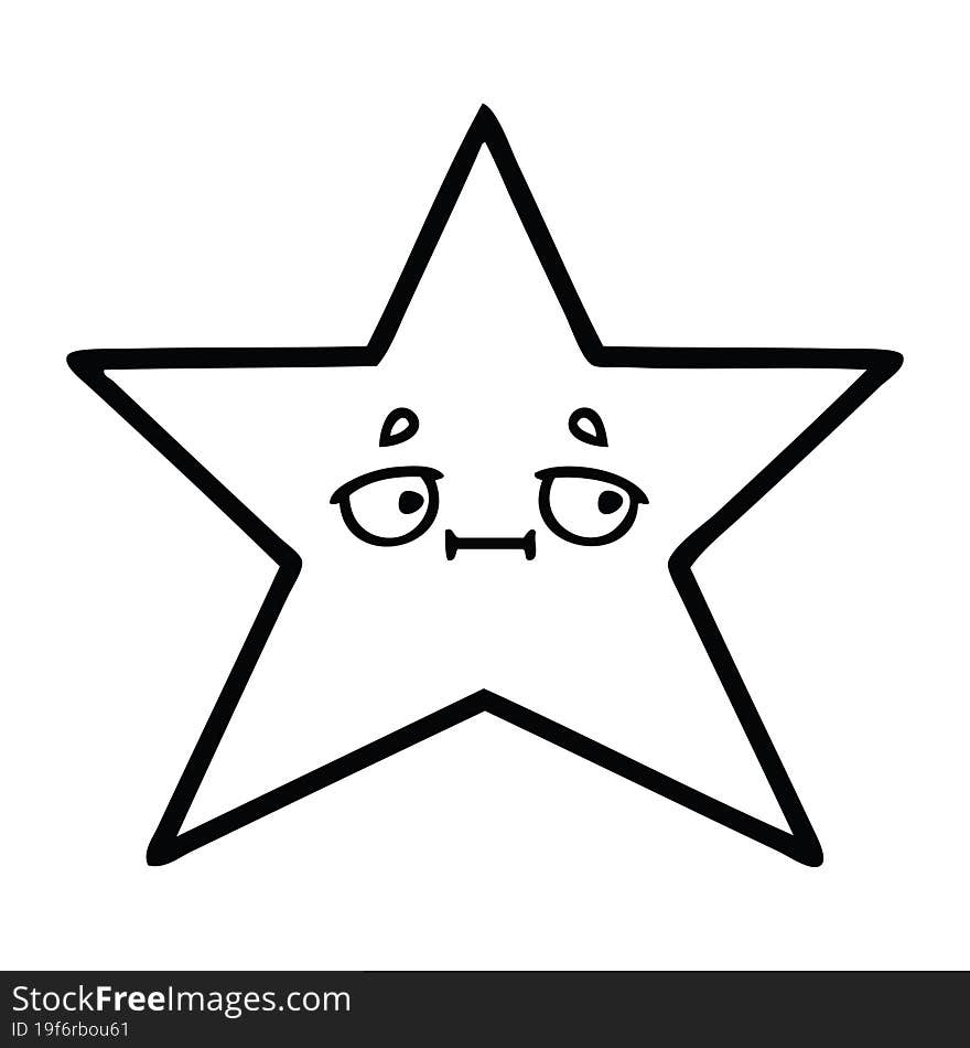 line drawing cartoon of a star fish