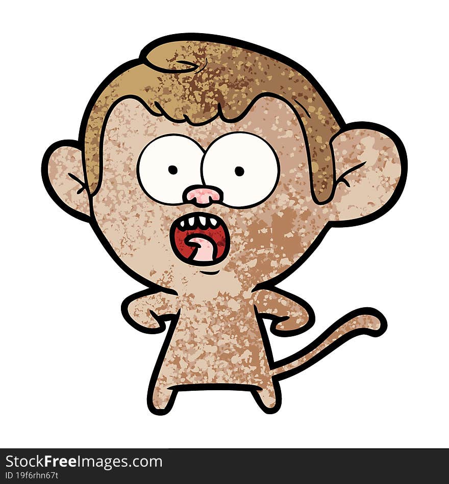 cartoon shocked monkey. cartoon shocked monkey