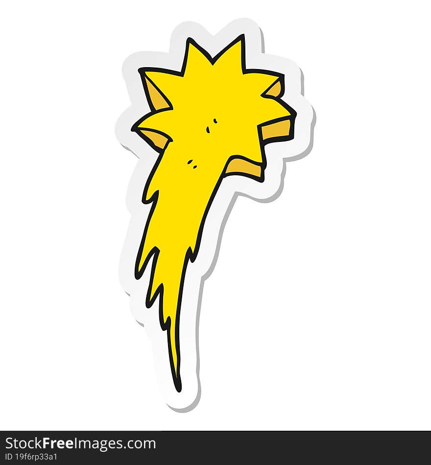 sticker of a cartoon shooting star symbol