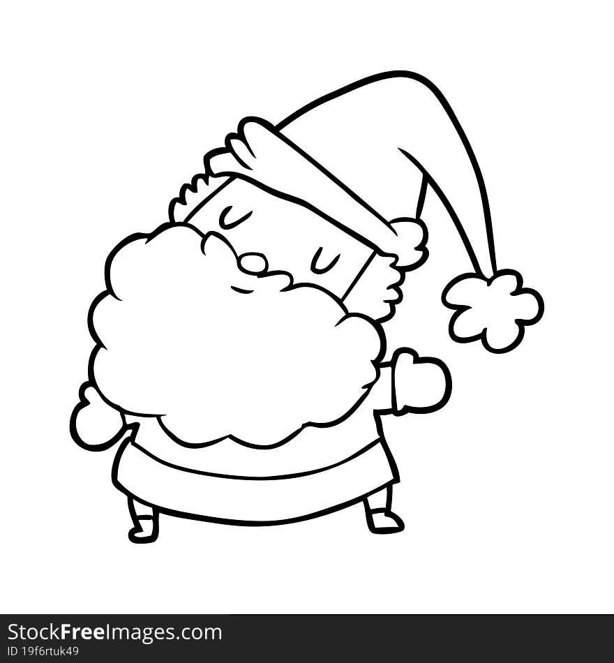 line drawing of a santa claus. line drawing of a santa claus