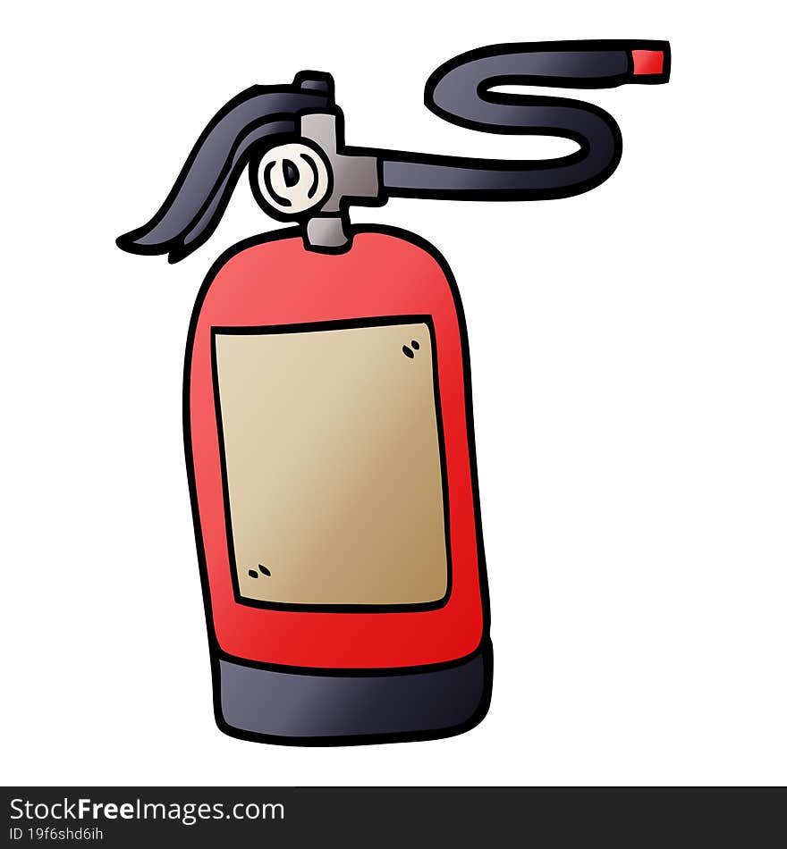 cartoon doodle fire extinguisher