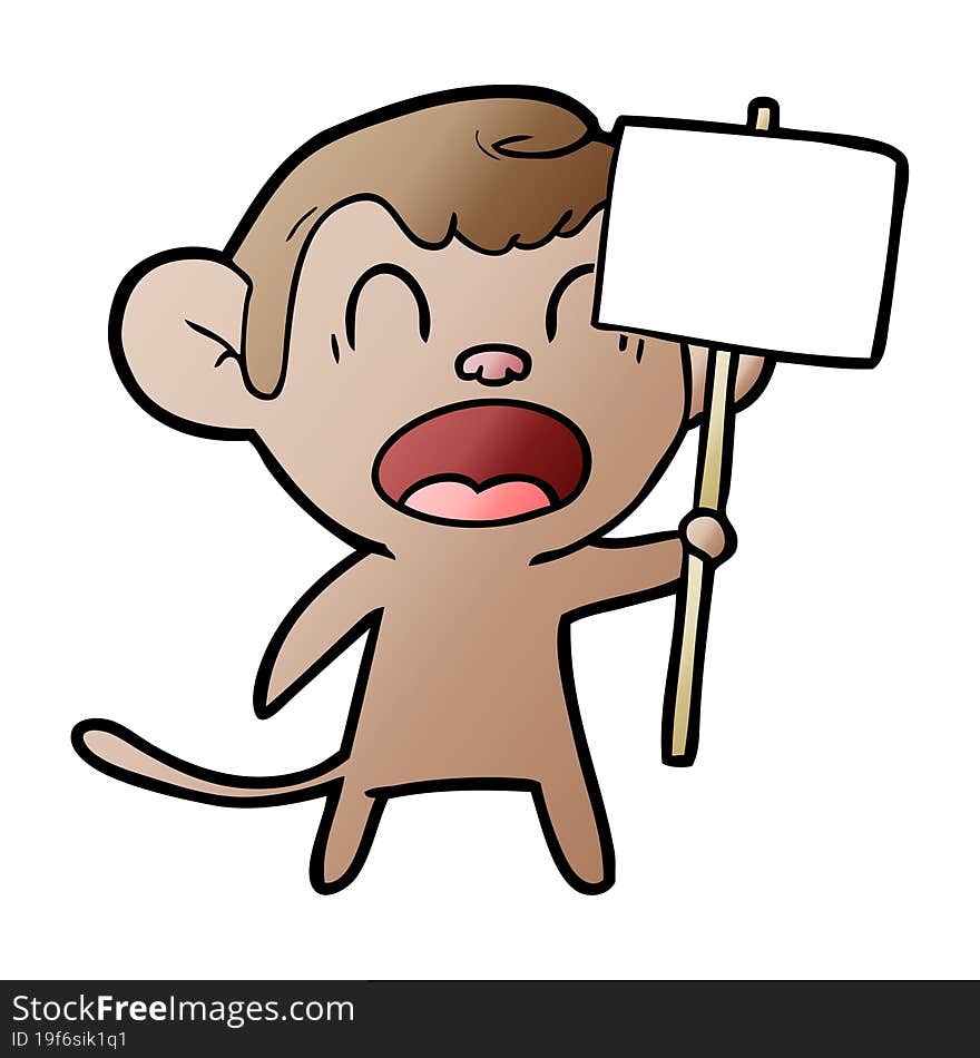 shouting cartoon monkey. shouting cartoon monkey