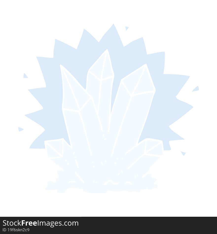 Flat Color Illustration Cartoon Natural Crystals