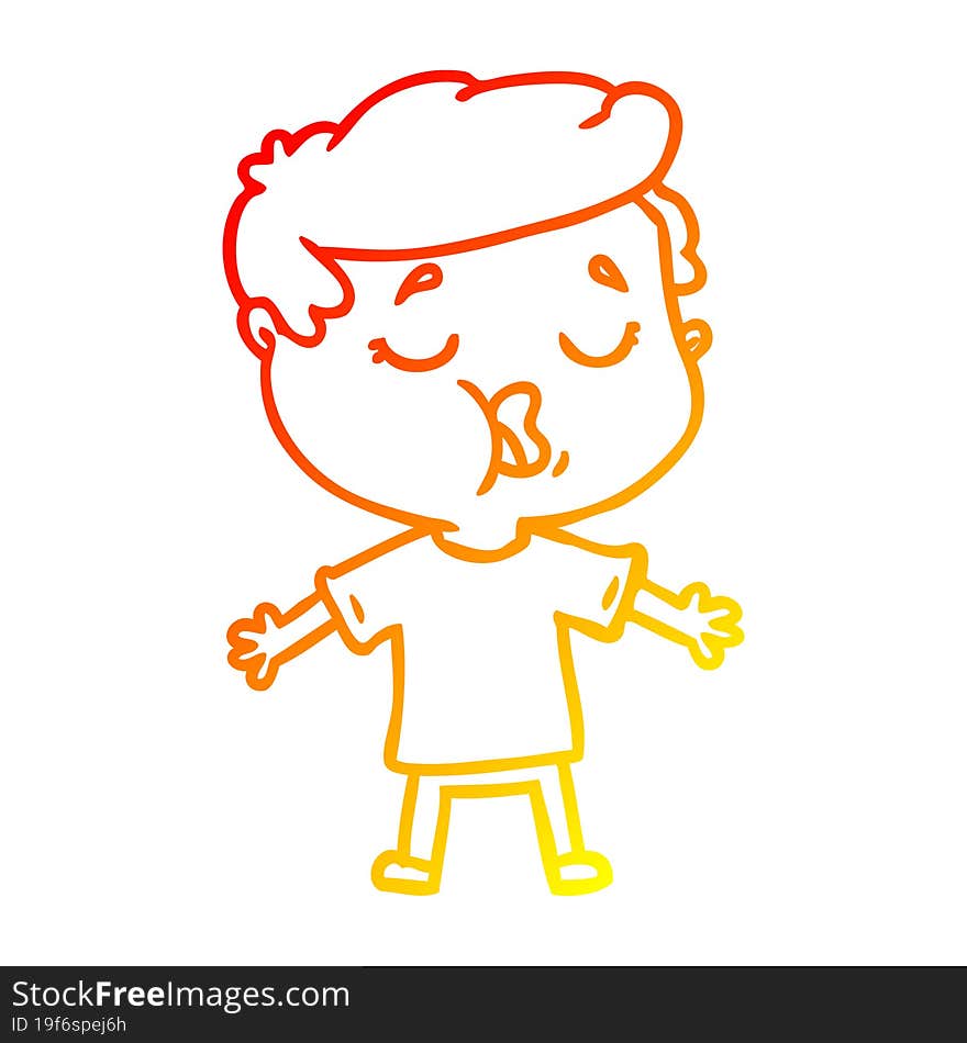 warm gradient line drawing cartoon man talking