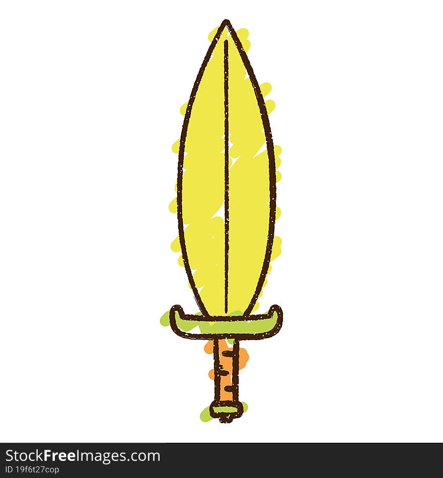 Leafblade Sword Chalk Drawing