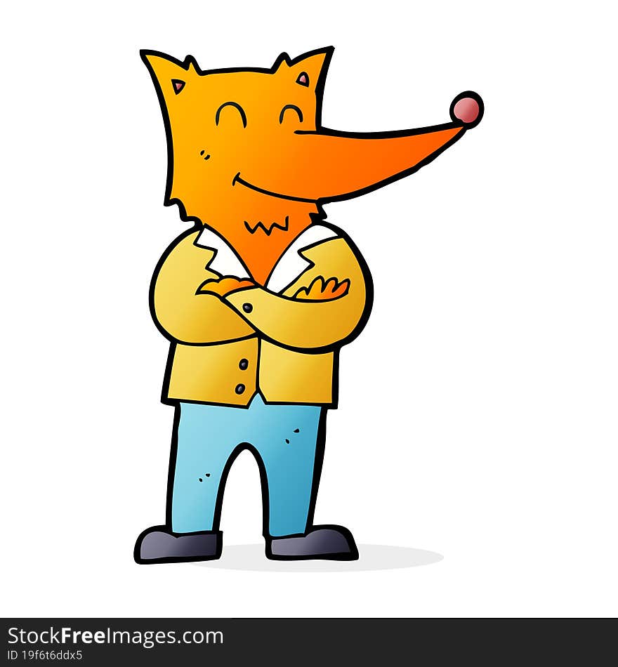 Cartoon Fox In Shirt