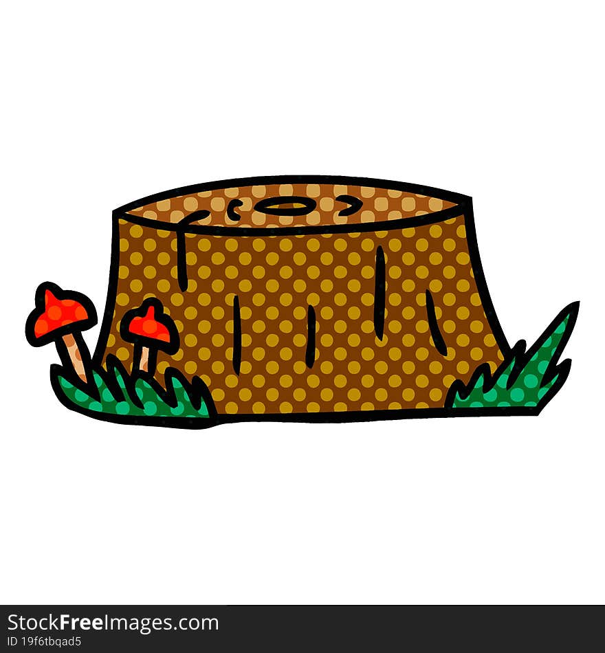 Cartoon Doodle Of A Tree Log