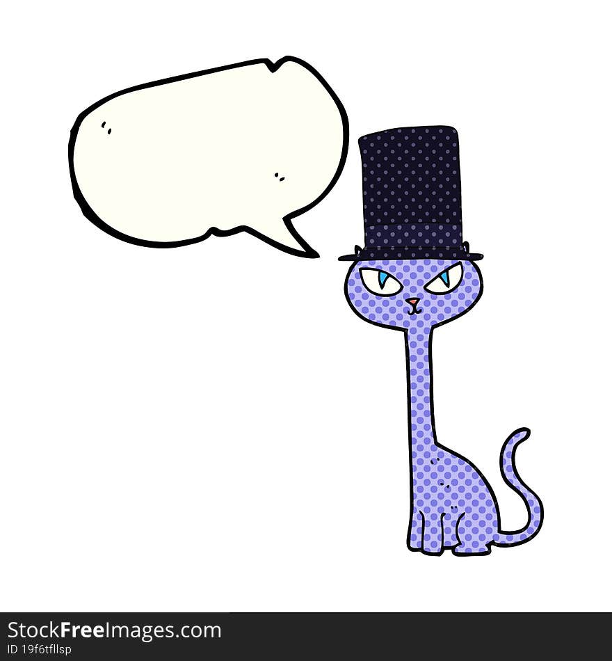 comic book speech bubble cartoon posh cat