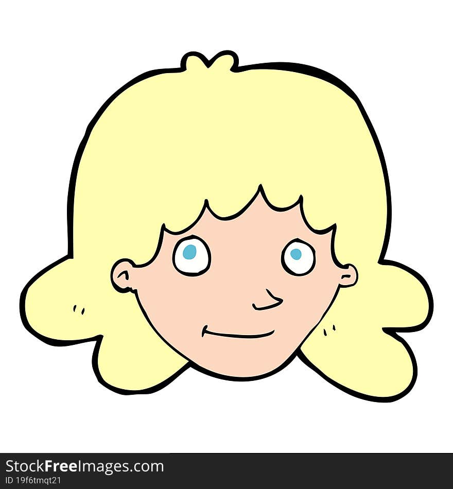 Cartoon Happy Female Face