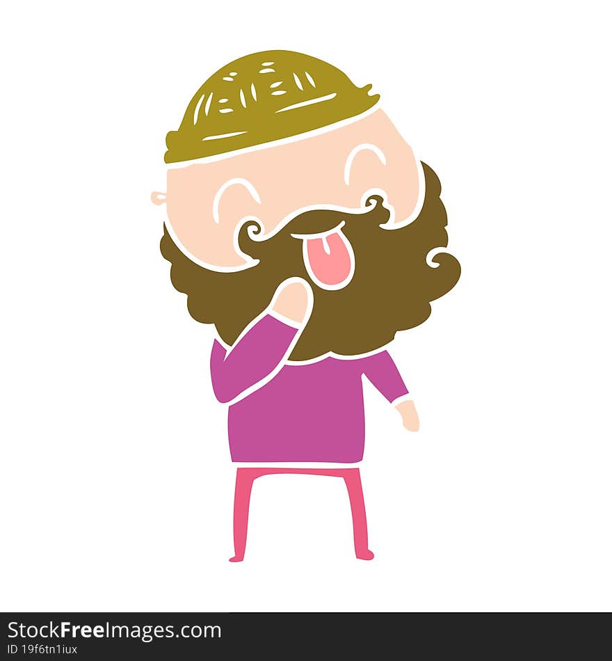 Man With Beard Sticking Out Tongue