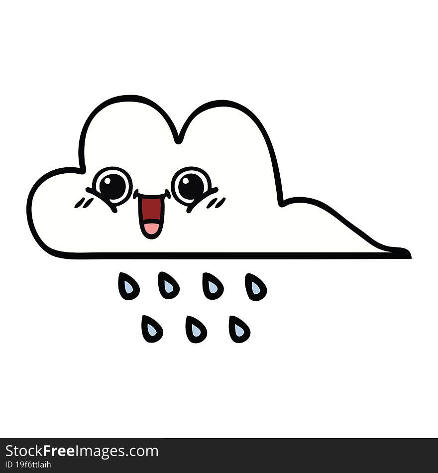 Cute Cartoon Rain Cloud