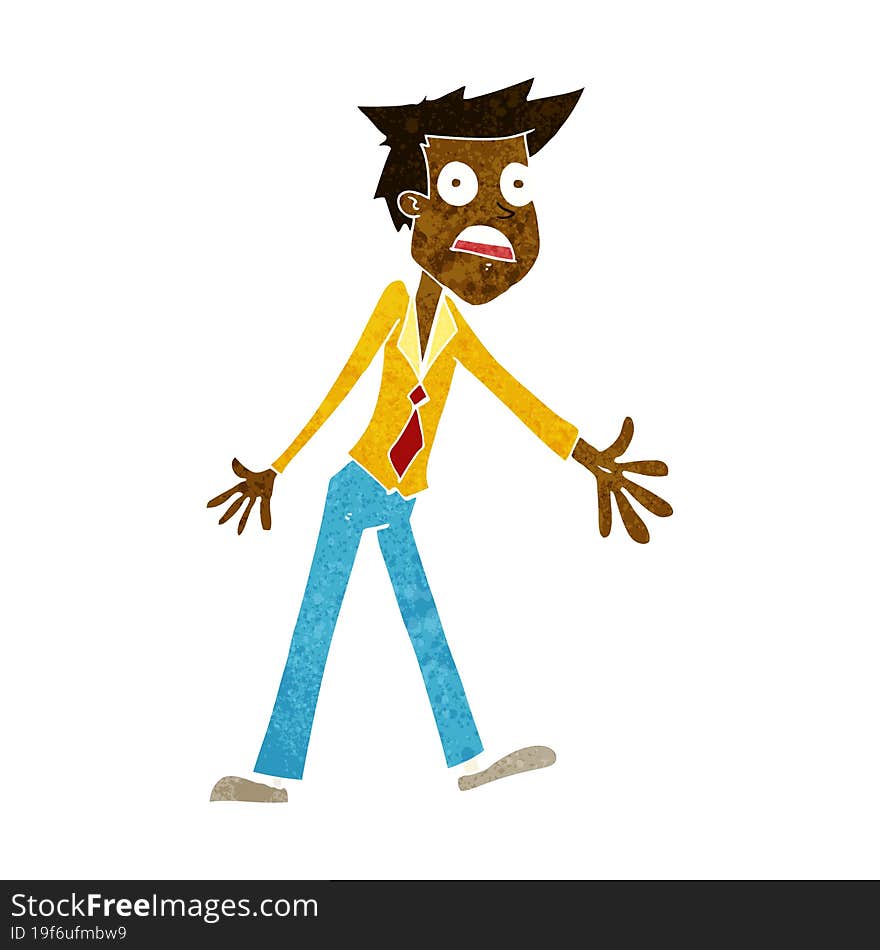 Cartoon Stressed Man