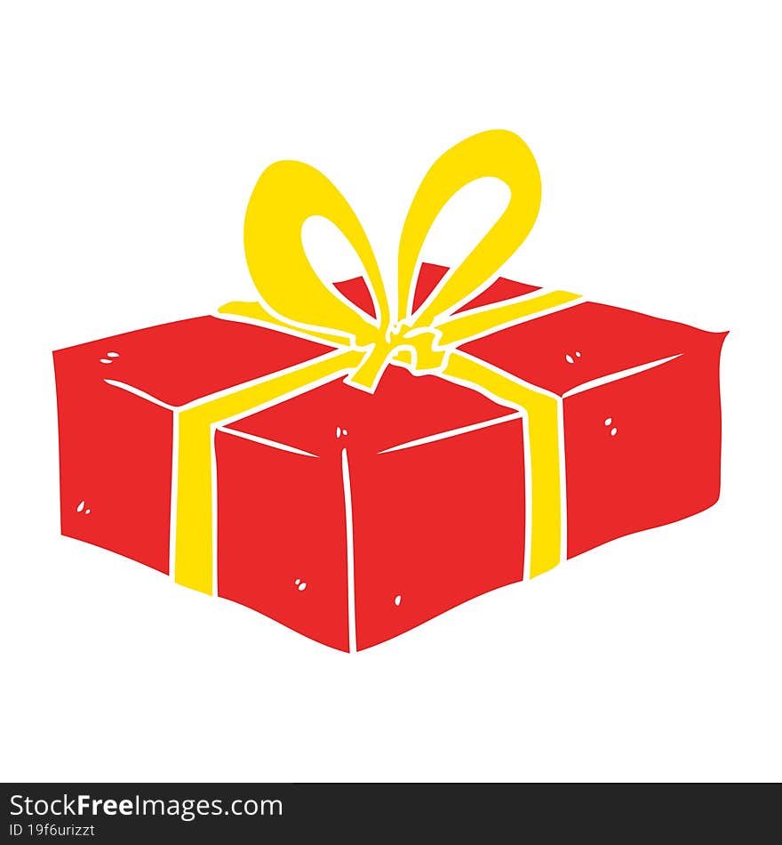 flat color style cartoon wrapped gift