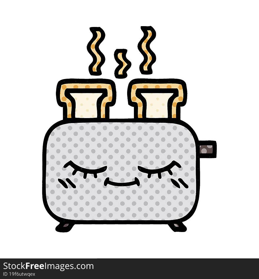 comic book style cartoon of a of a toaster