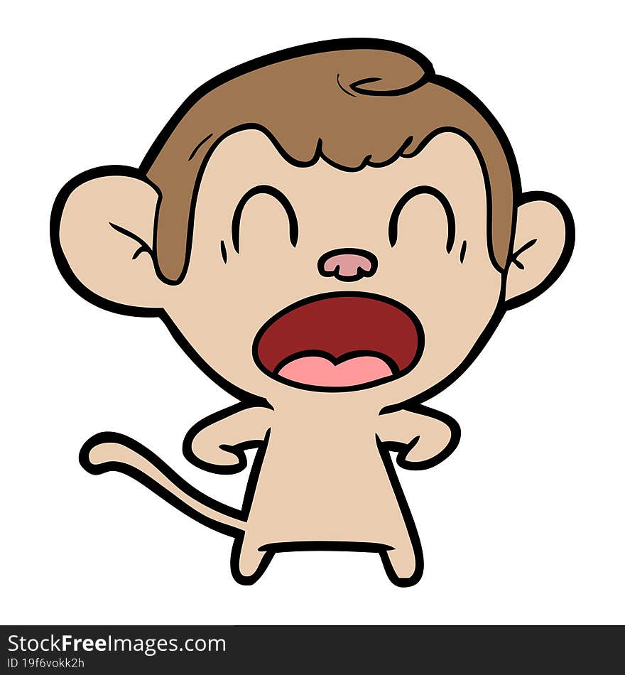 shouting cartoon monkey. shouting cartoon monkey