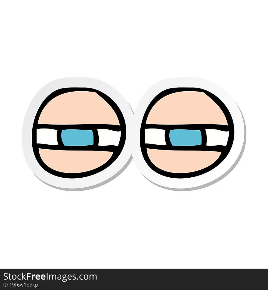 sticker of a cartoon eyes