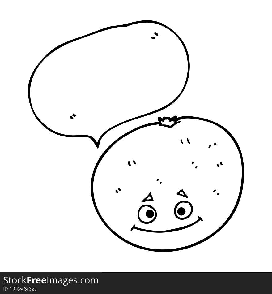 freehand drawn speech bubble cartoon orange