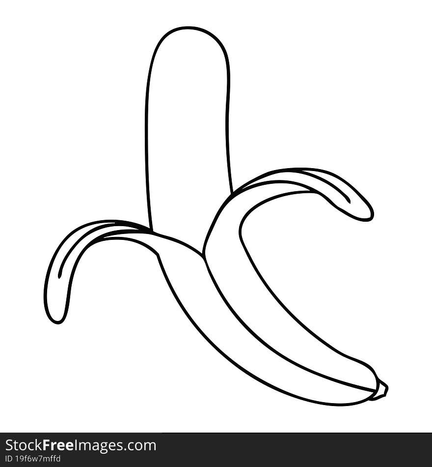 Quirky Line Drawing Cartoon Banana