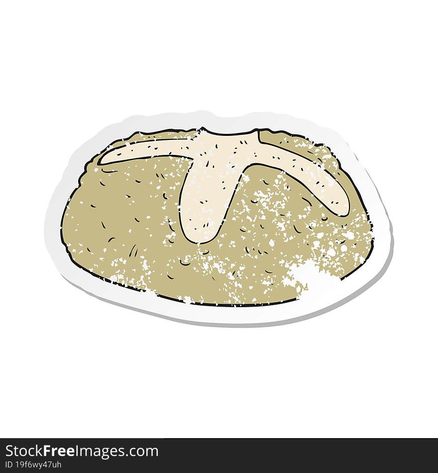 retro distressed sticker of a cartoon loaf of bread