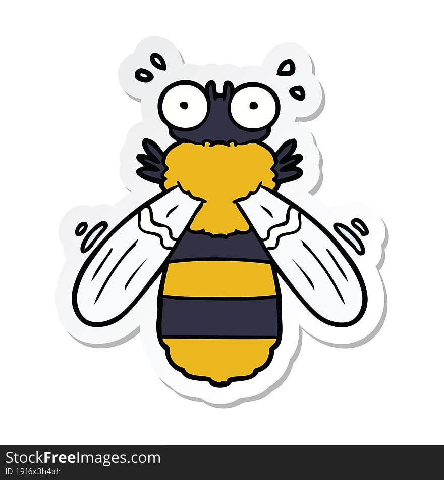 sticker of a cartoon bee