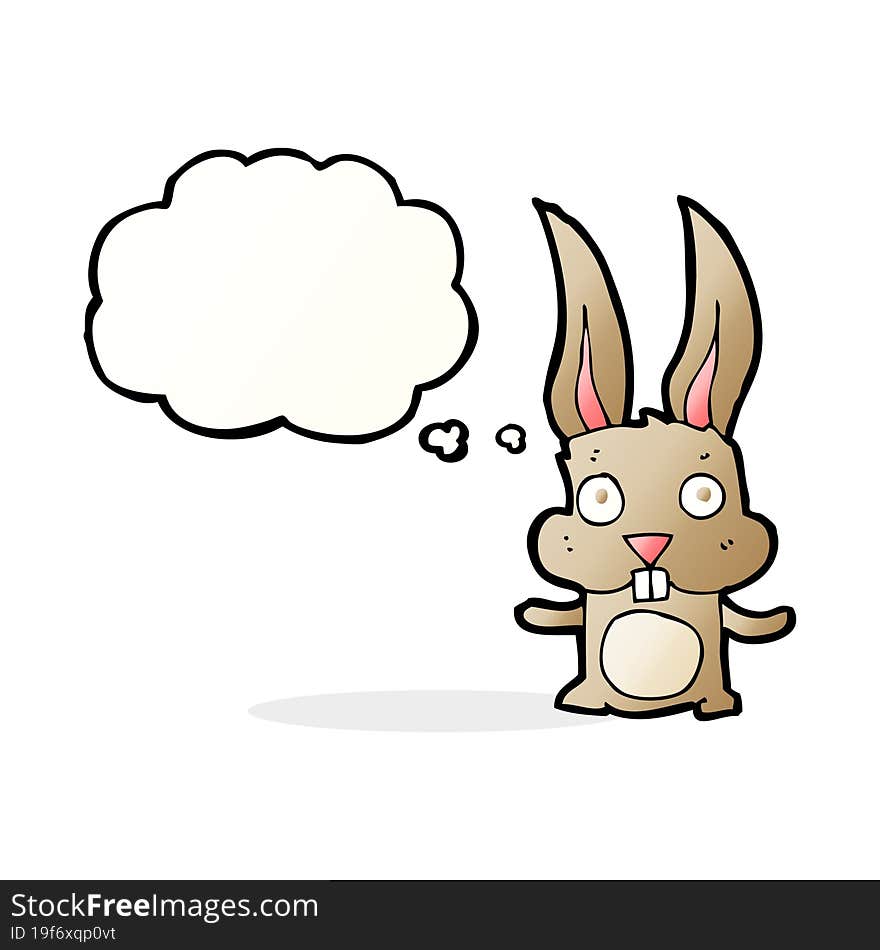 cartoon rabbit with thought bubble