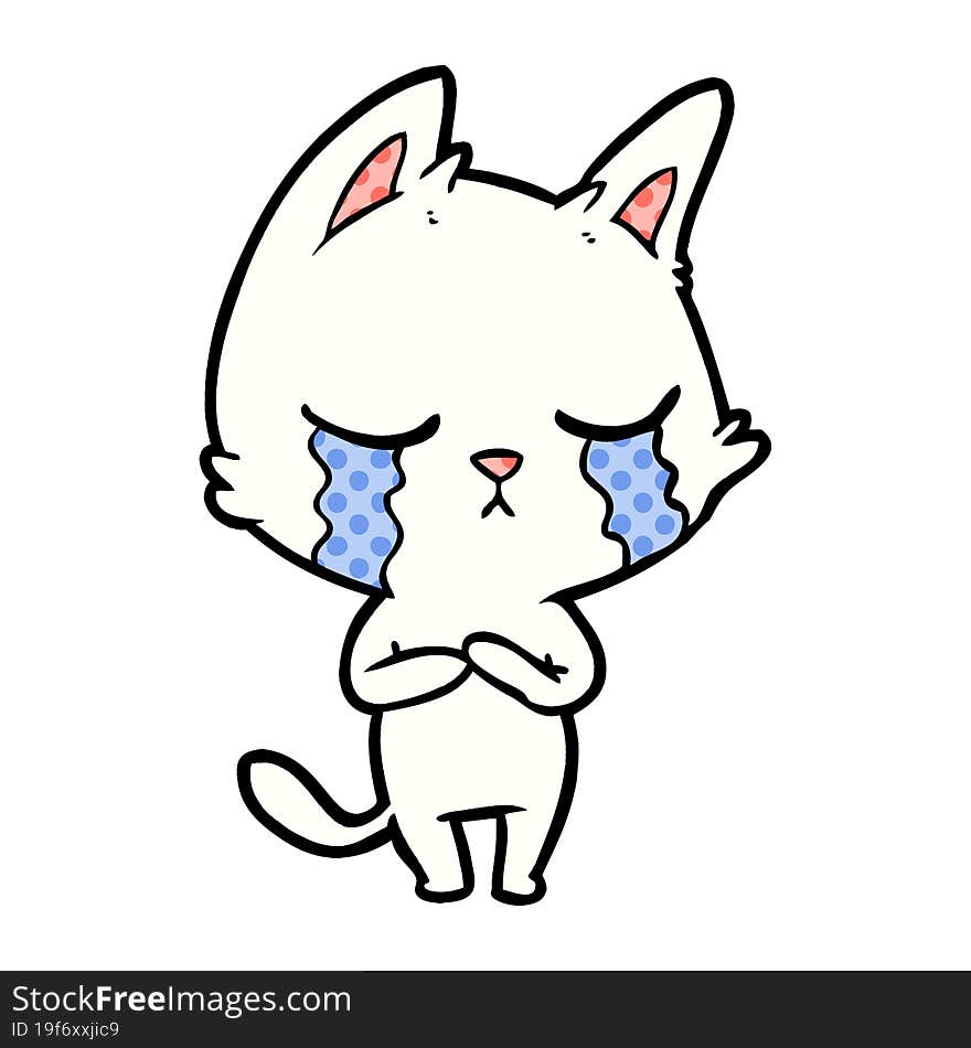 crying cartoon cat. crying cartoon cat