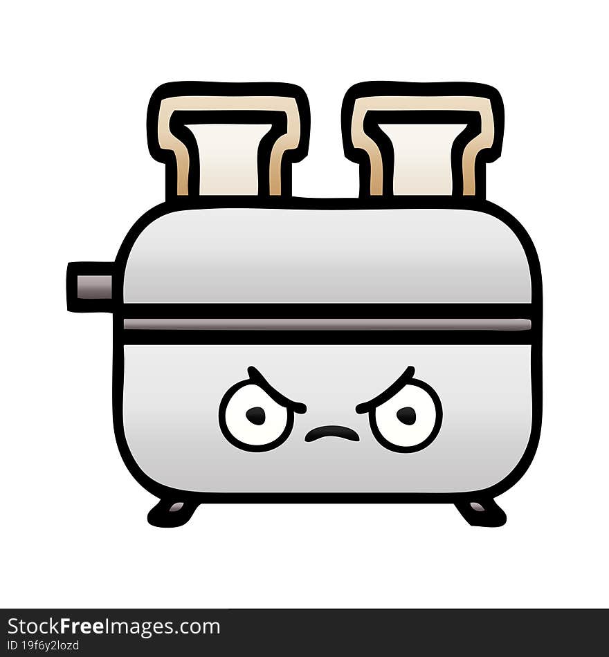 gradient shaded cartoon of a toaster