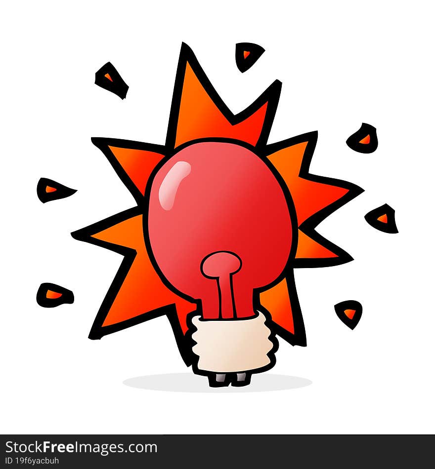 cartoon red light bulb