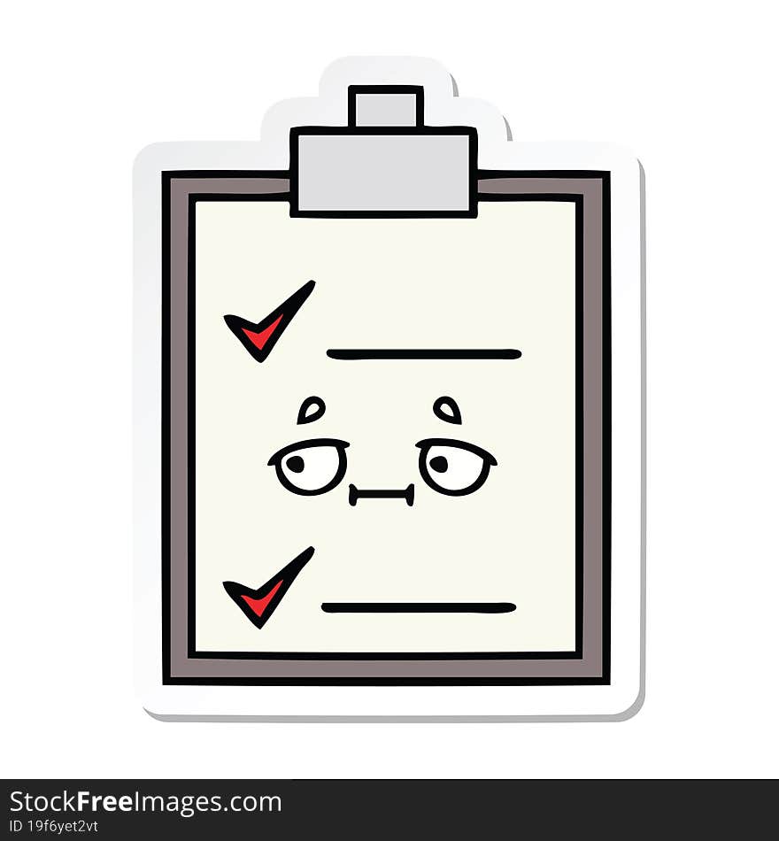 Sticker Of A Cute Cartoon Check List