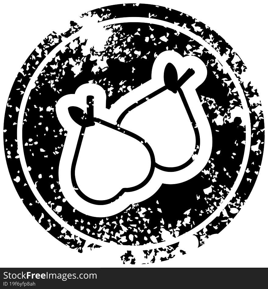 organic pears distressed icon