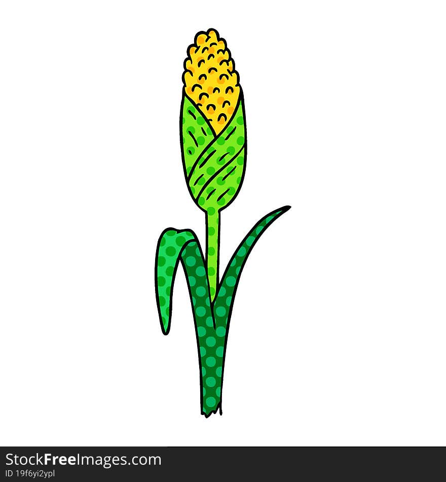 Cartoon Doodle Of Fresh Corn On The Cob