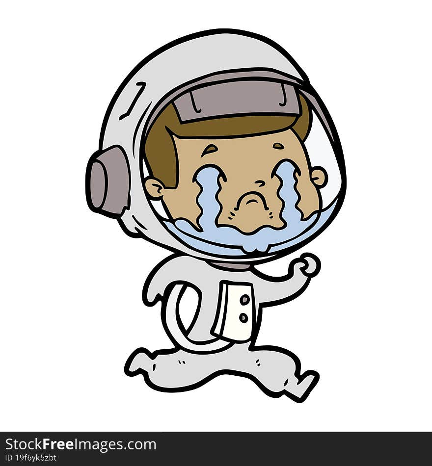 cartoon crying astronaut. cartoon crying astronaut