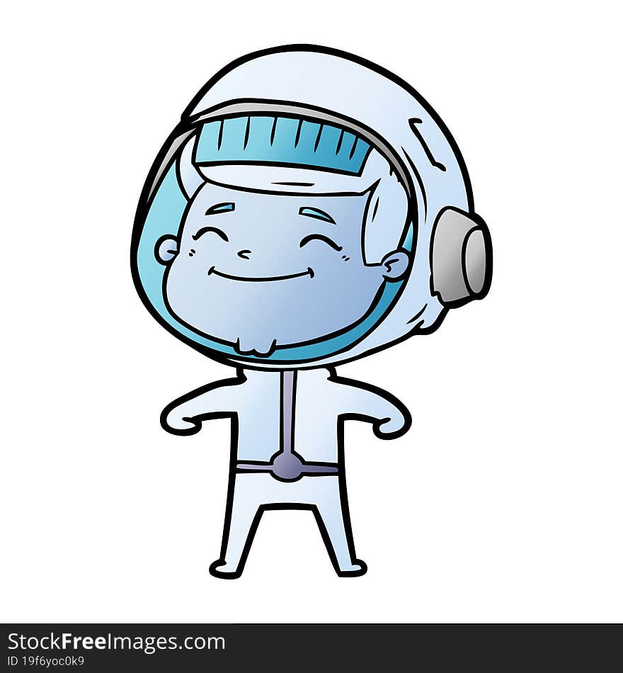 happy cartoon astronaut. happy cartoon astronaut