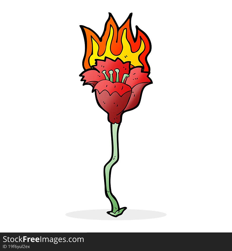 Cartoon Burning Flower