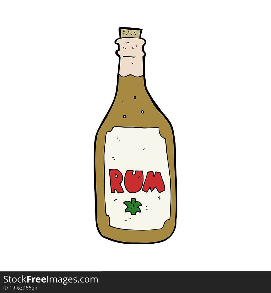 cartoon rum bottle