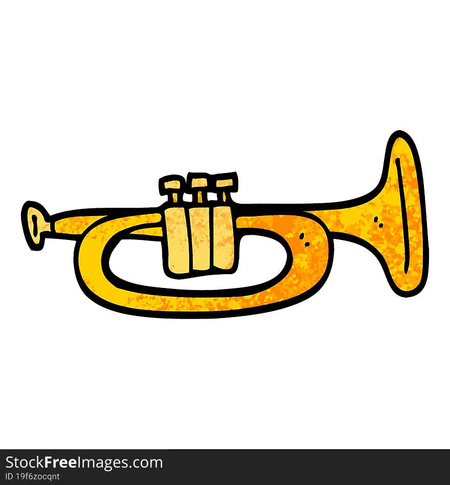 grunge textured illustration cartoon trumpet