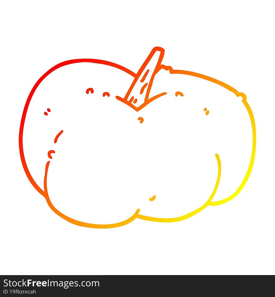 warm gradient line drawing cartoon pumpkin squash