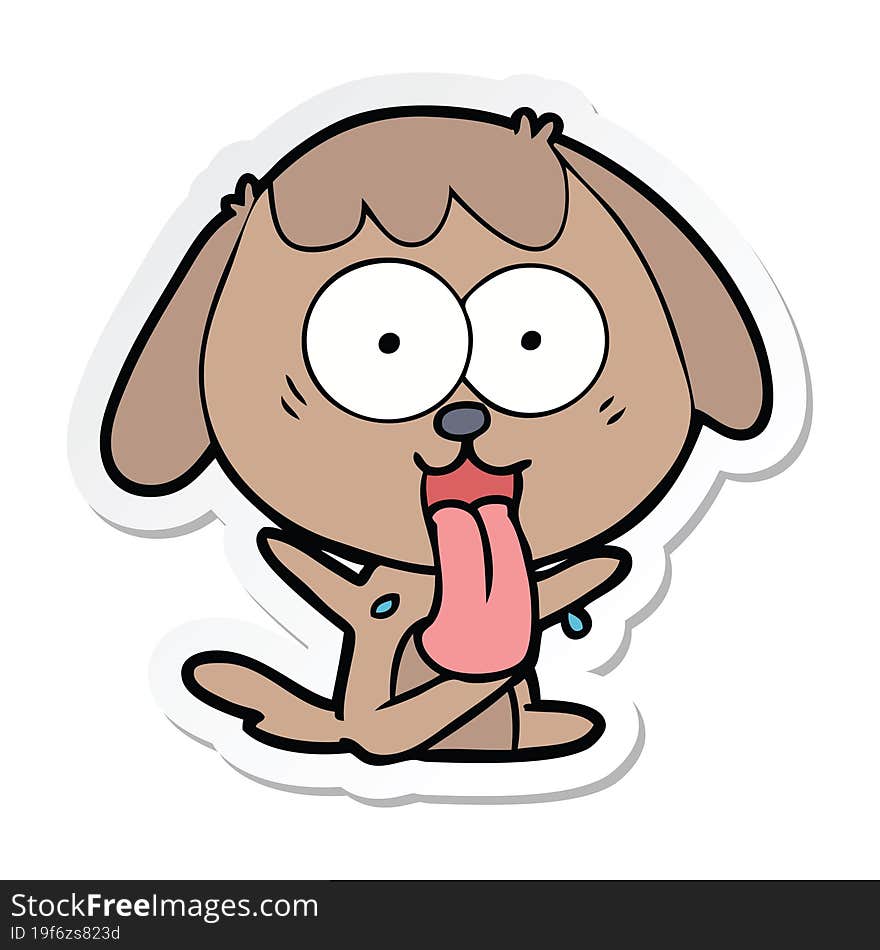 sticker of a cute cartoon dog