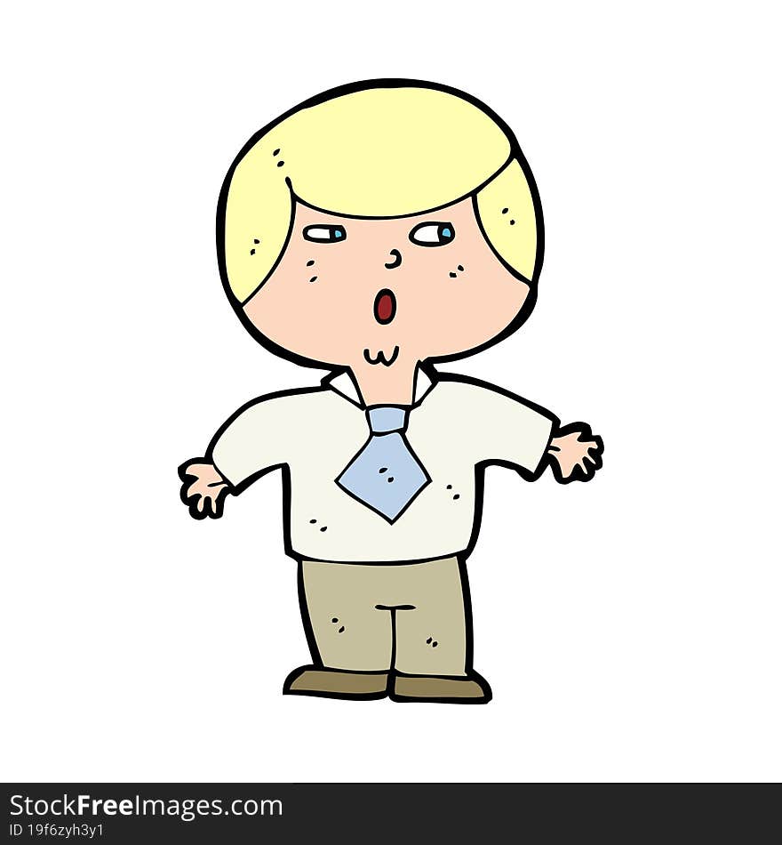 Cartoon Shocked Boy