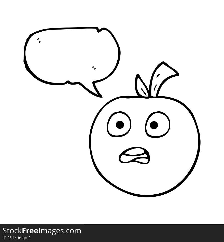 freehand drawn speech bubble cartoon tomato