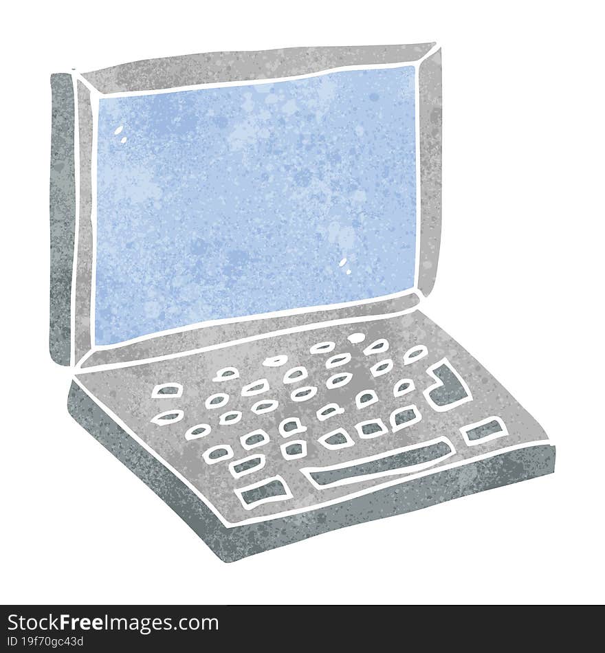 Retro Cartoon Laptop Computer