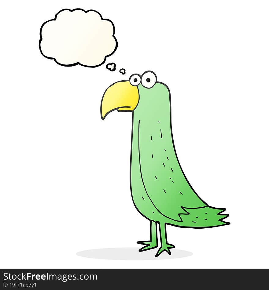 thought bubble cartoon parrot