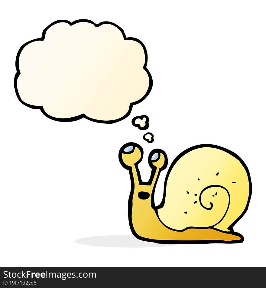 cartoon snail with thought bubble