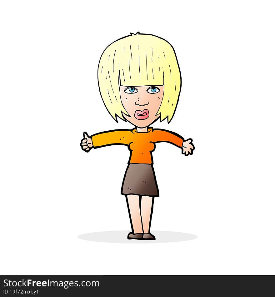 cartoon annoyed woman