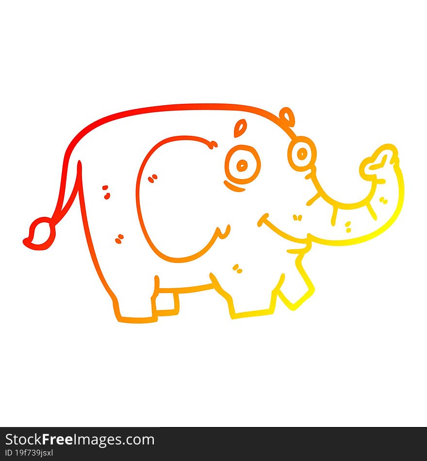 warm gradient line drawing cartoon funny elephant