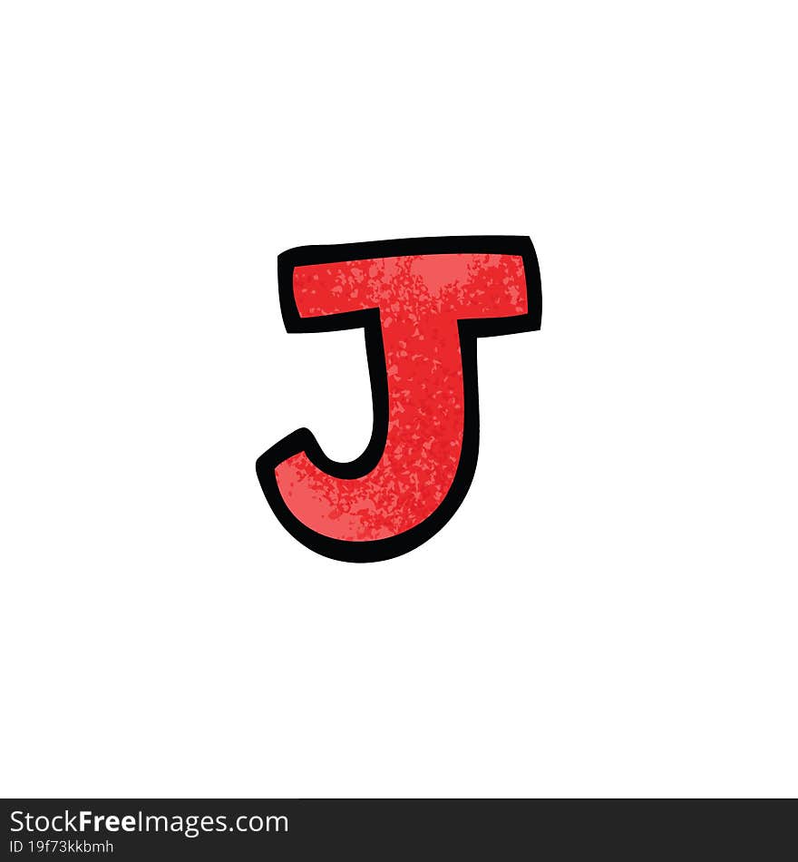 cartoon doodle letter j