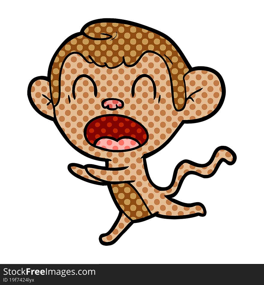 shouting cartoon monkey. shouting cartoon monkey