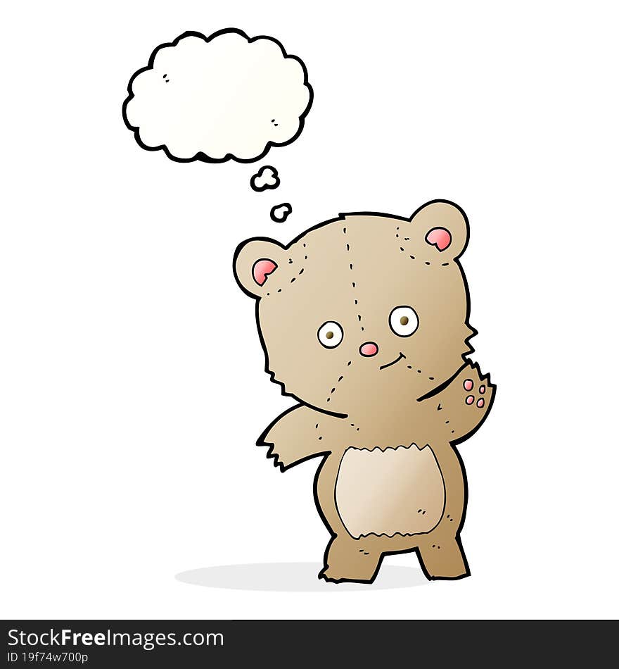 Cartoon Teddy Bear With Thought Bubble